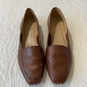 Enzo Angiolini liberty brown leather square toe loafers. Size 6.5